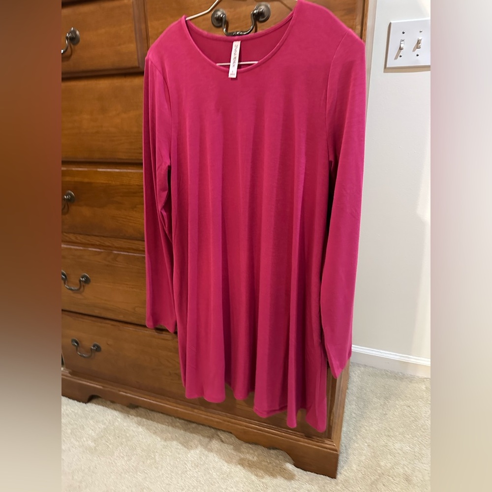 Pink knit dress